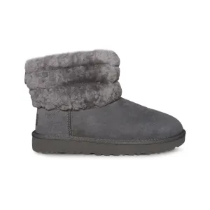 UGG Fluff Mini Quilted Charcoal boots - Women's