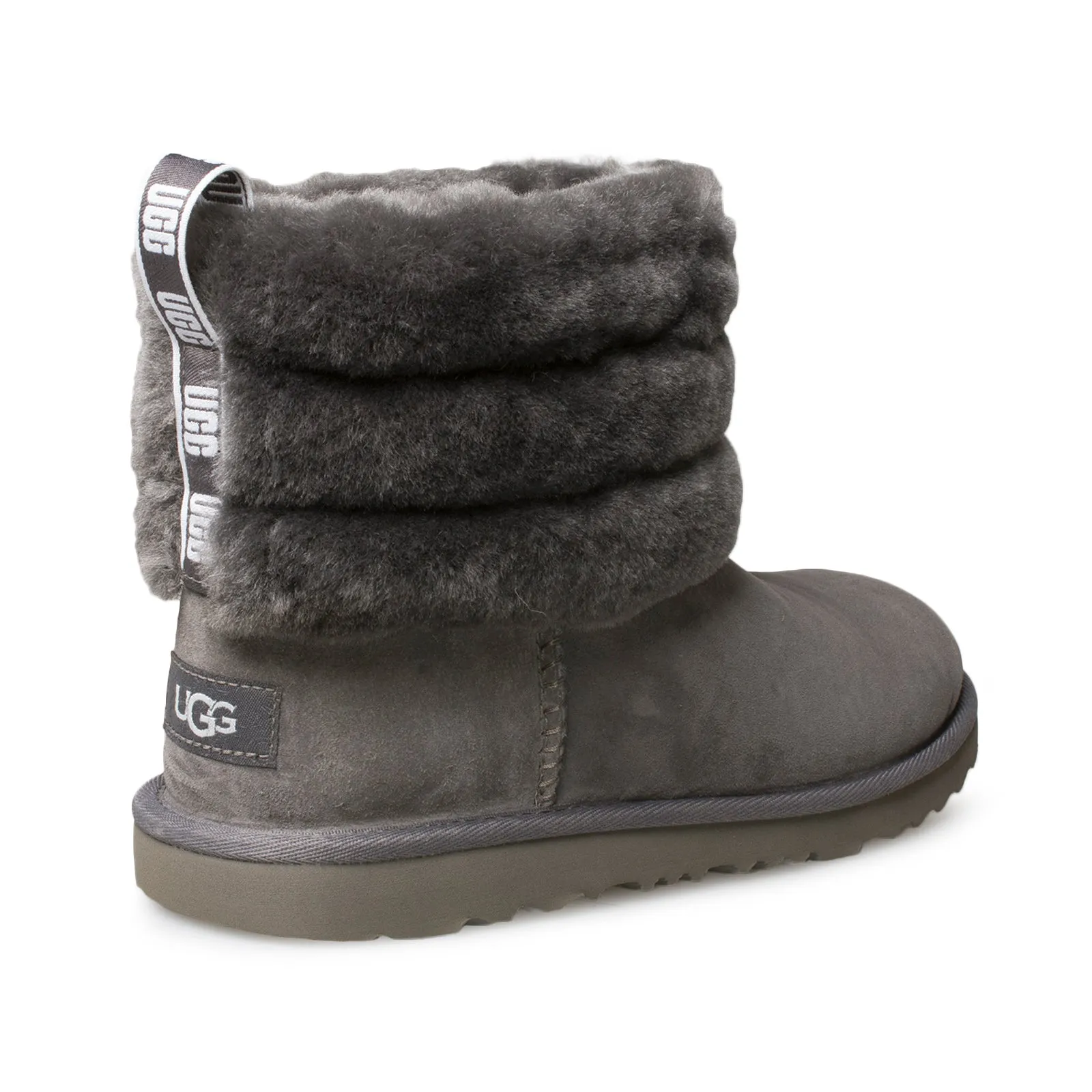 UGG Fluff Mini Quilted Charcoal Boots - Youth