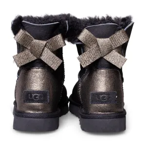 UGG Mini Bailey Bow Glitz Black Boots - Women's