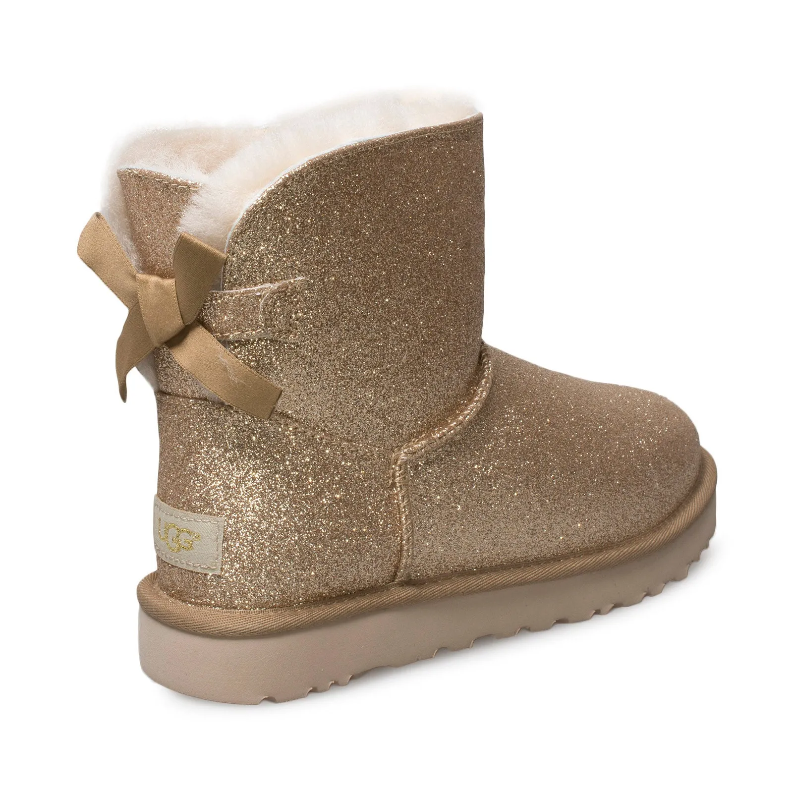 UGG Mini Bailey Bow Sparkle Gold Boots - Women's