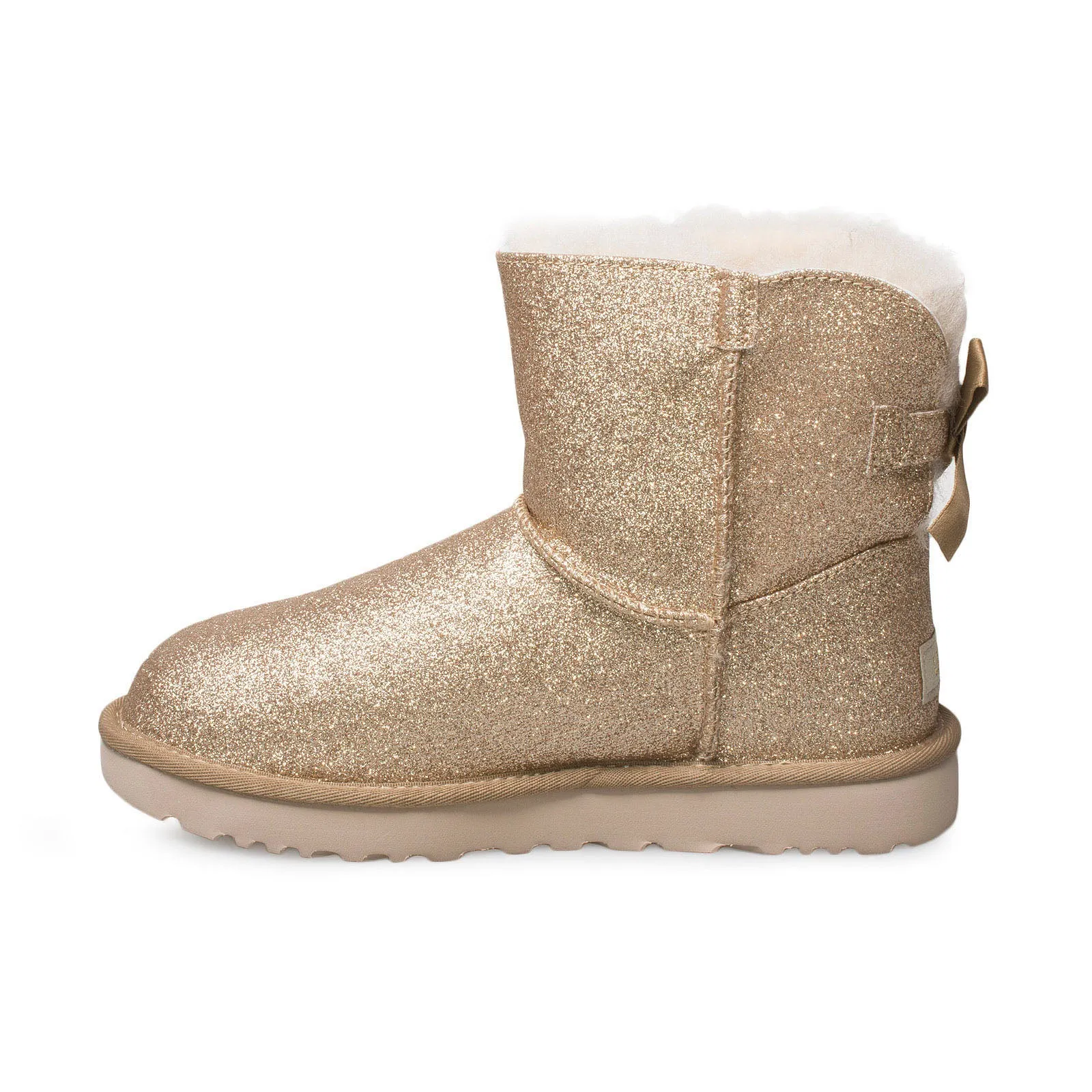 UGG Mini Bailey Bow Sparkle Gold Boots - Women's