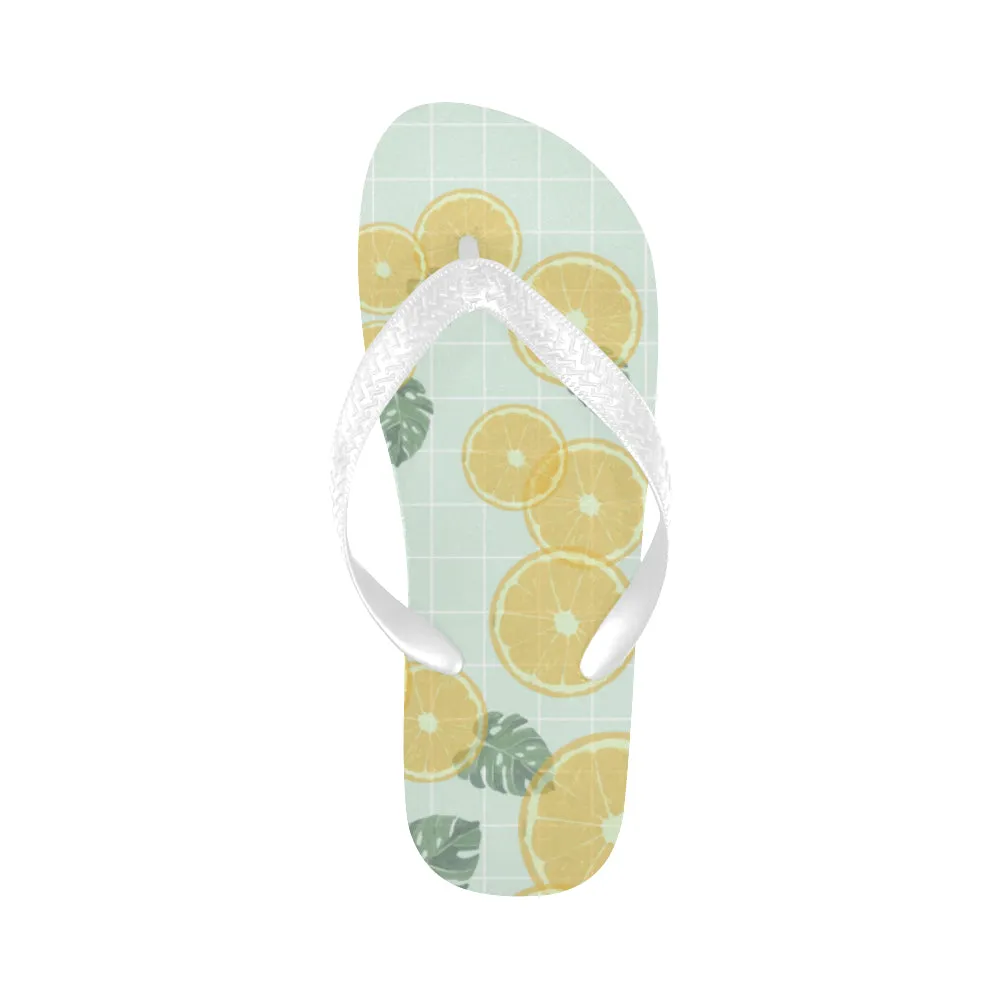 Unisex Fizzy Lemons Casual Print Flip Flops