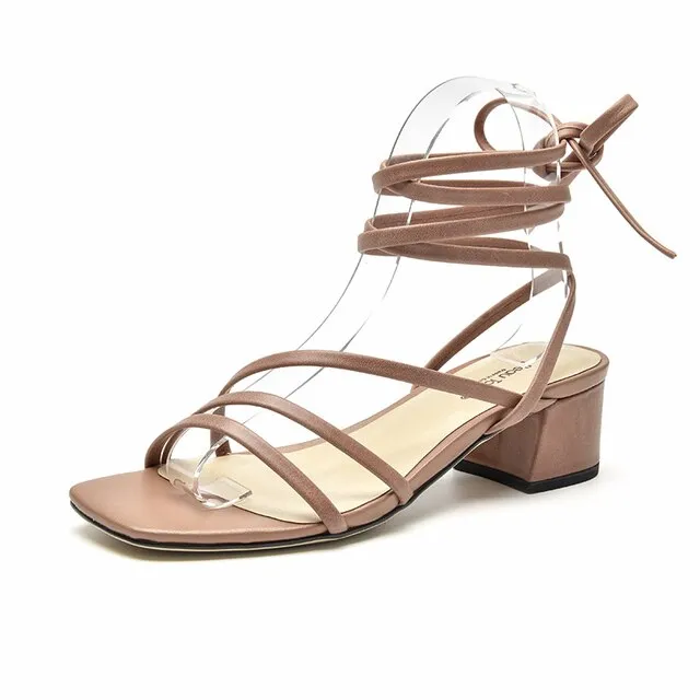 USS Shoes Reina Women's Vintage Square Toe Leather Sandals