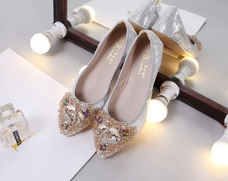 vanccy Rhinestone Flats Casual Comfort Dressy Flats For Wedding Fox Slippers CF306