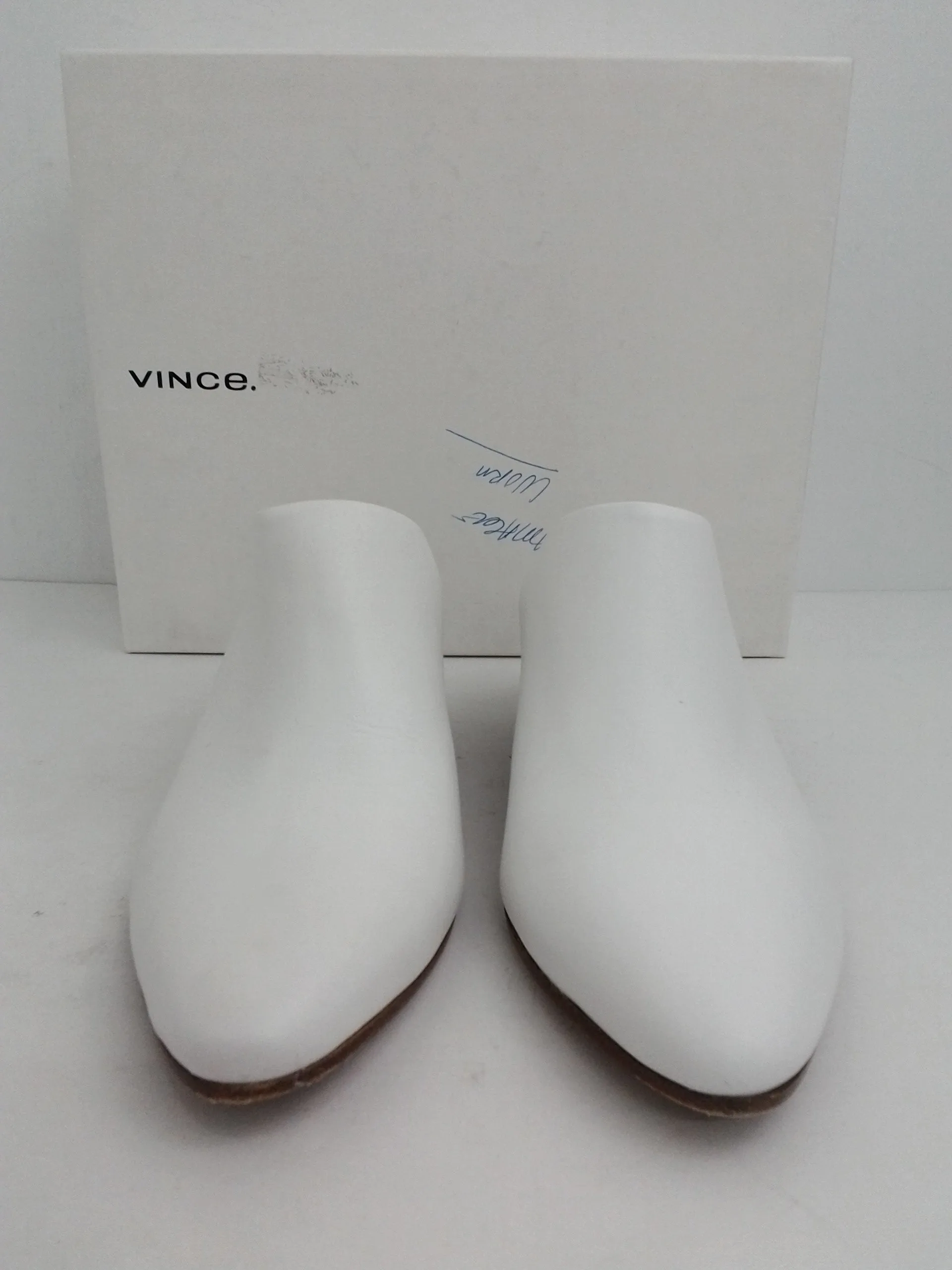 Vince Women's Vigo Optic White Leather Mule Size 5.5 M