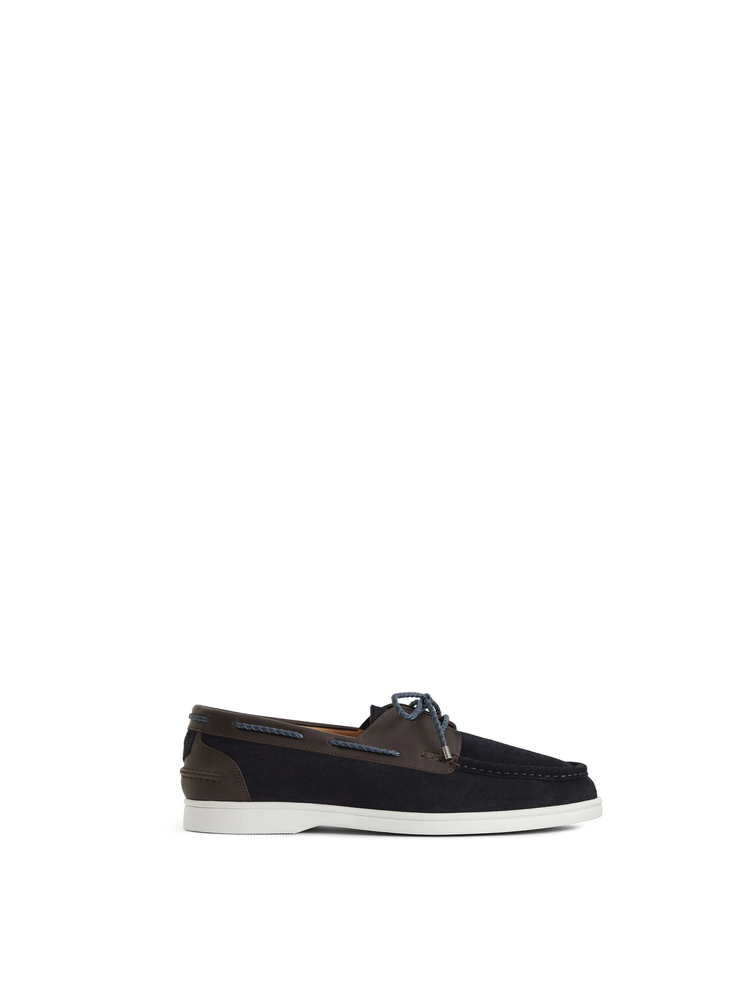 Wells - Navy & Chocolate Suede