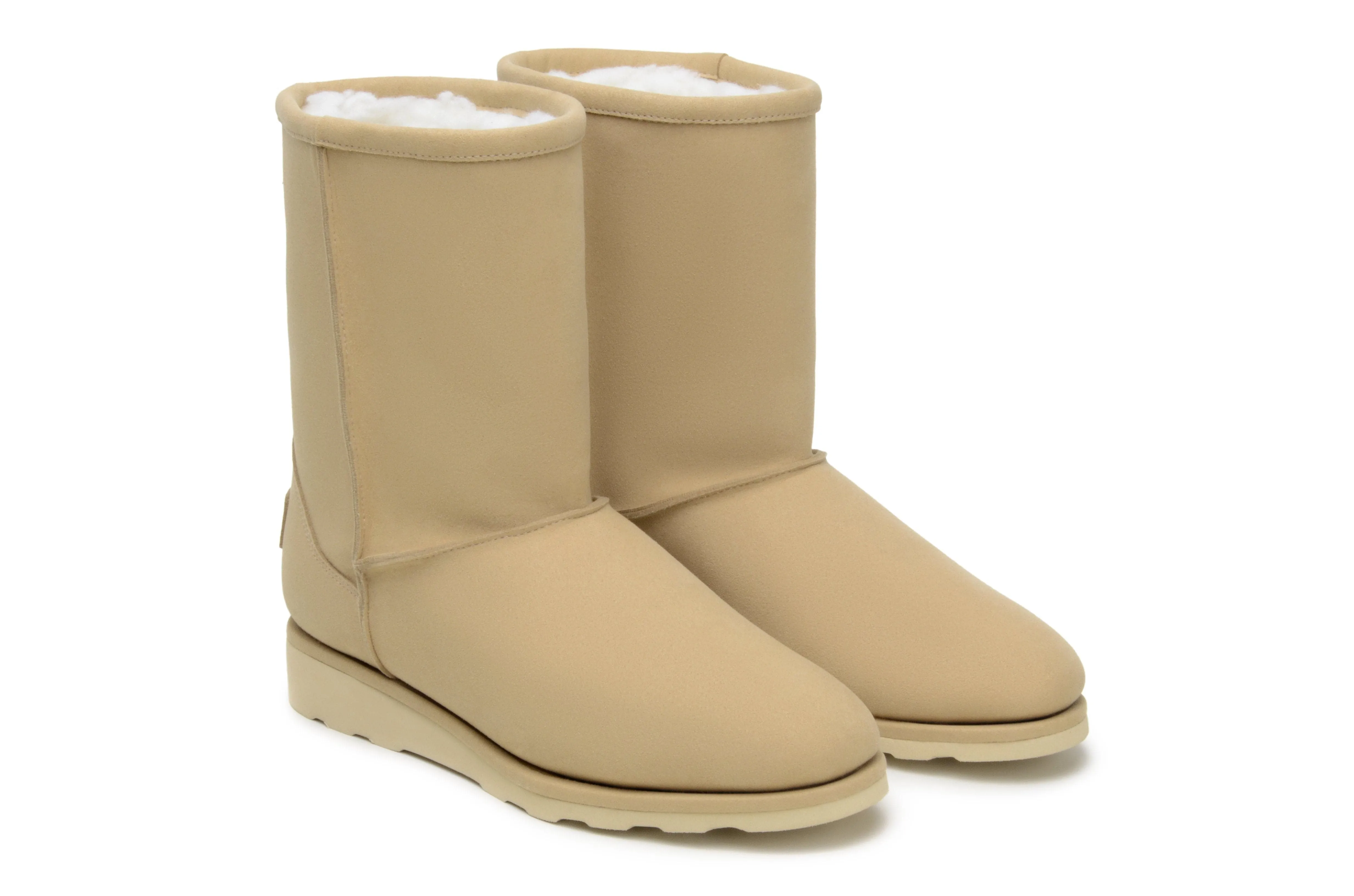 'Willow' high-quality fur-lined slipper boot - beige