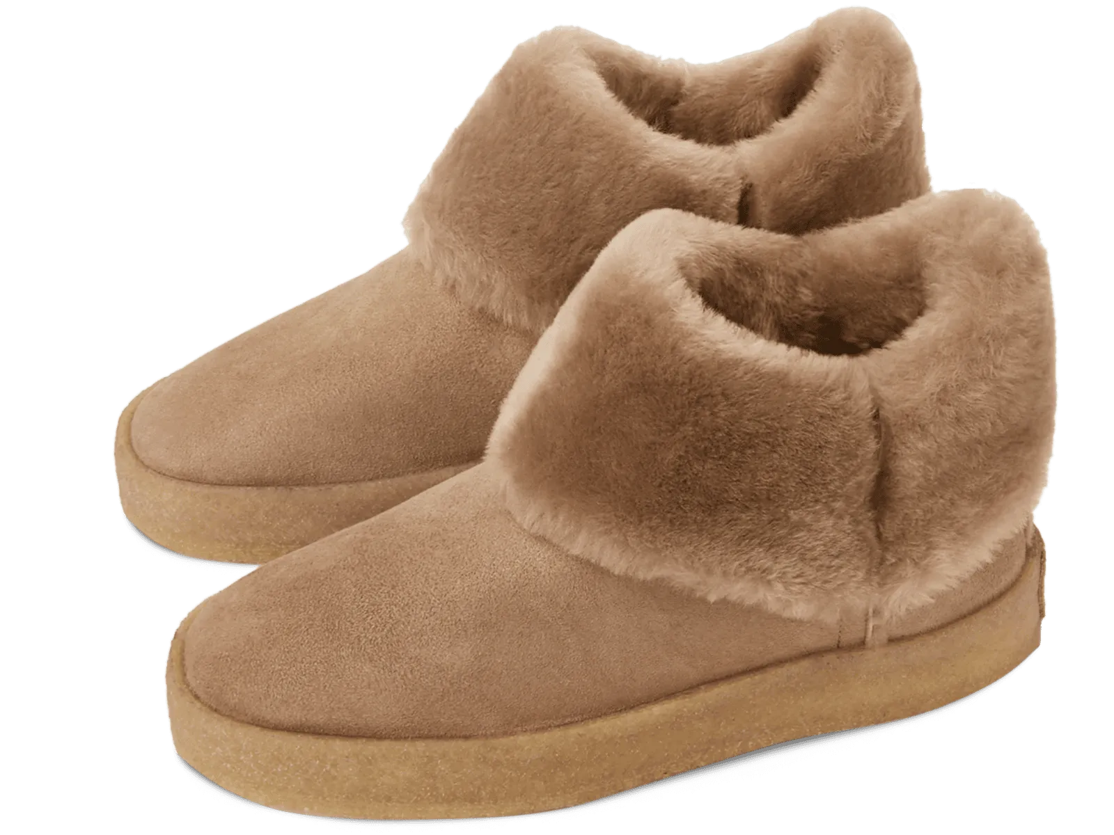 Winema Boots in Taupe Shearling Suede