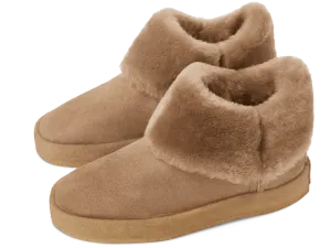 Winema Boots in Taupe Shearling Suede