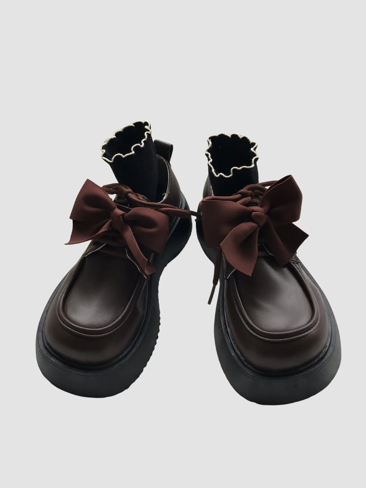 WLS Cute Bow Retro Leather Women Shoes