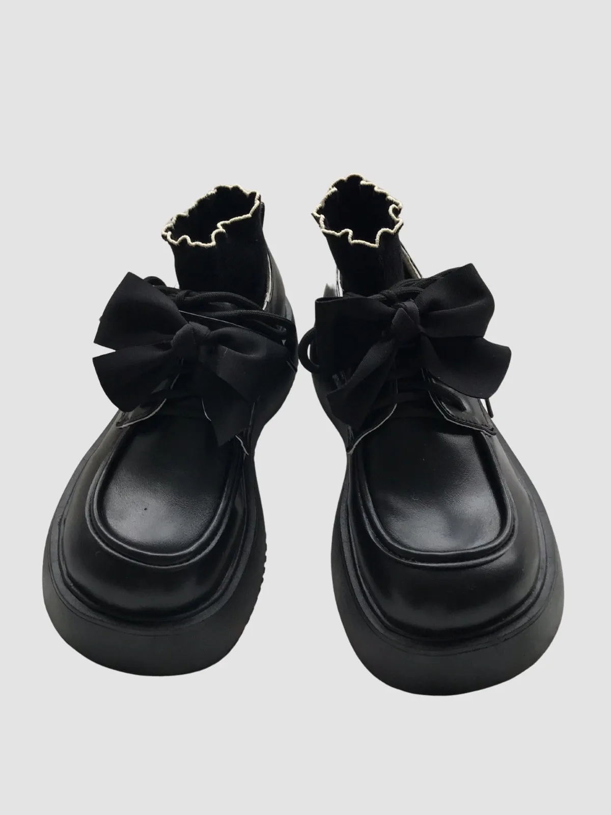 WLS Cute Bow Retro Leather Women Shoes