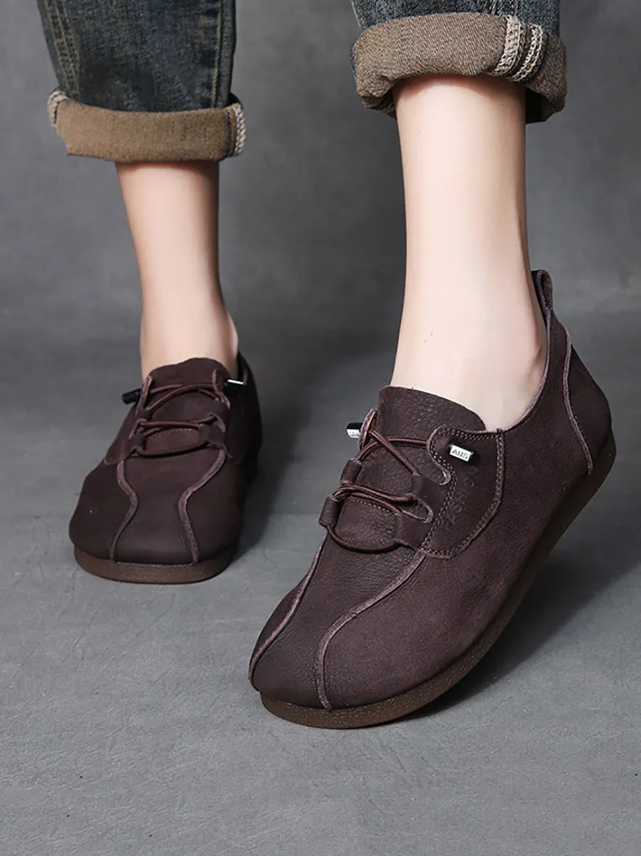 Women Autumn Casual Soft Leather Flat Sport Shoes