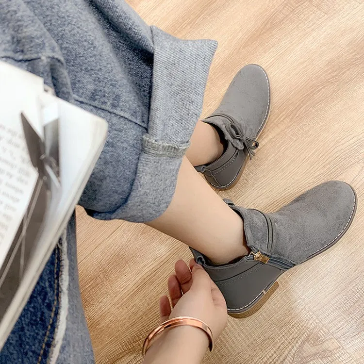 Women Suede Short Boots Shoes Woman