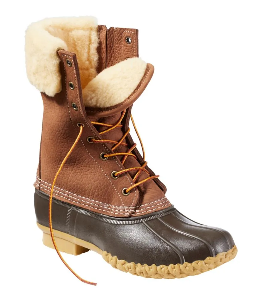 Women's Bean Boots, 10&quot; Shearling-Lined Insulated Side Zip