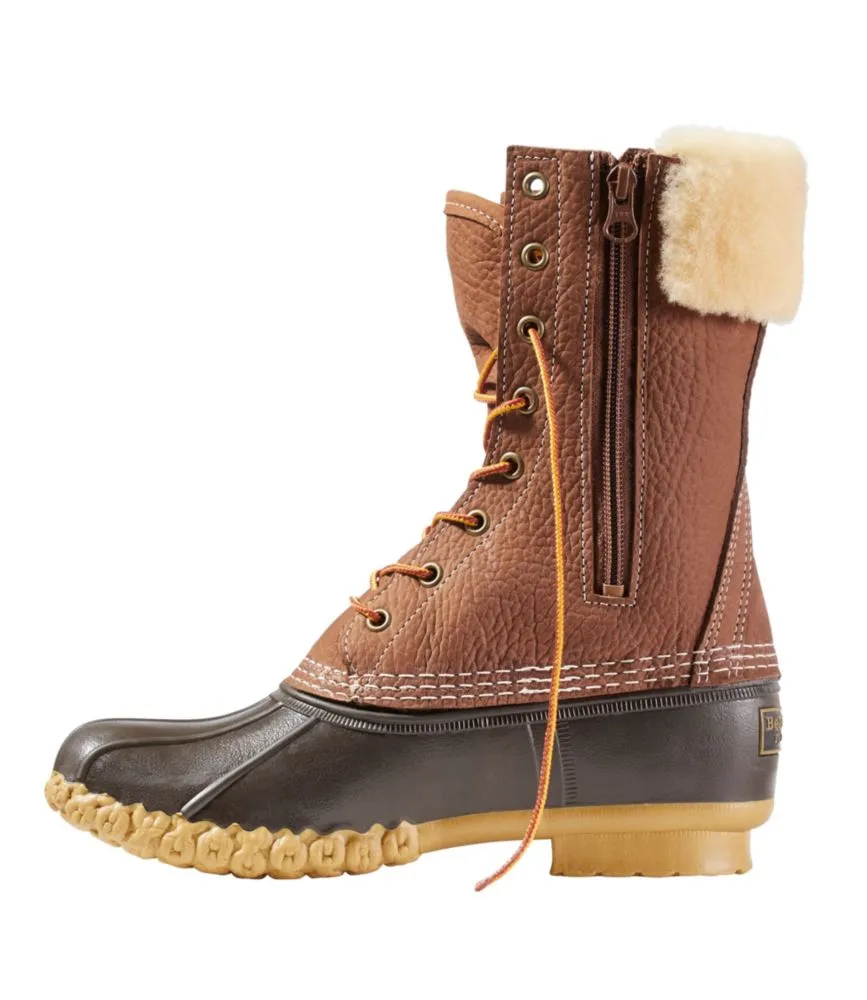 Women's Bean Boots, 10&quot; Shearling-Lined Insulated Side Zip