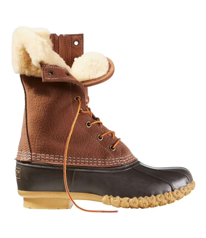 Women's Bean Boots, 10&quot; Shearling-Lined Insulated Side Zip