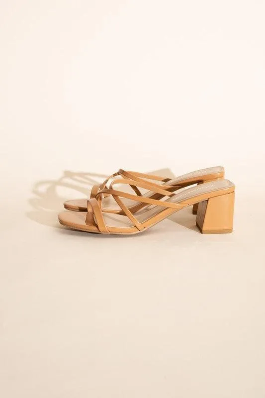 Womens Crimp Mules Sandals Heels