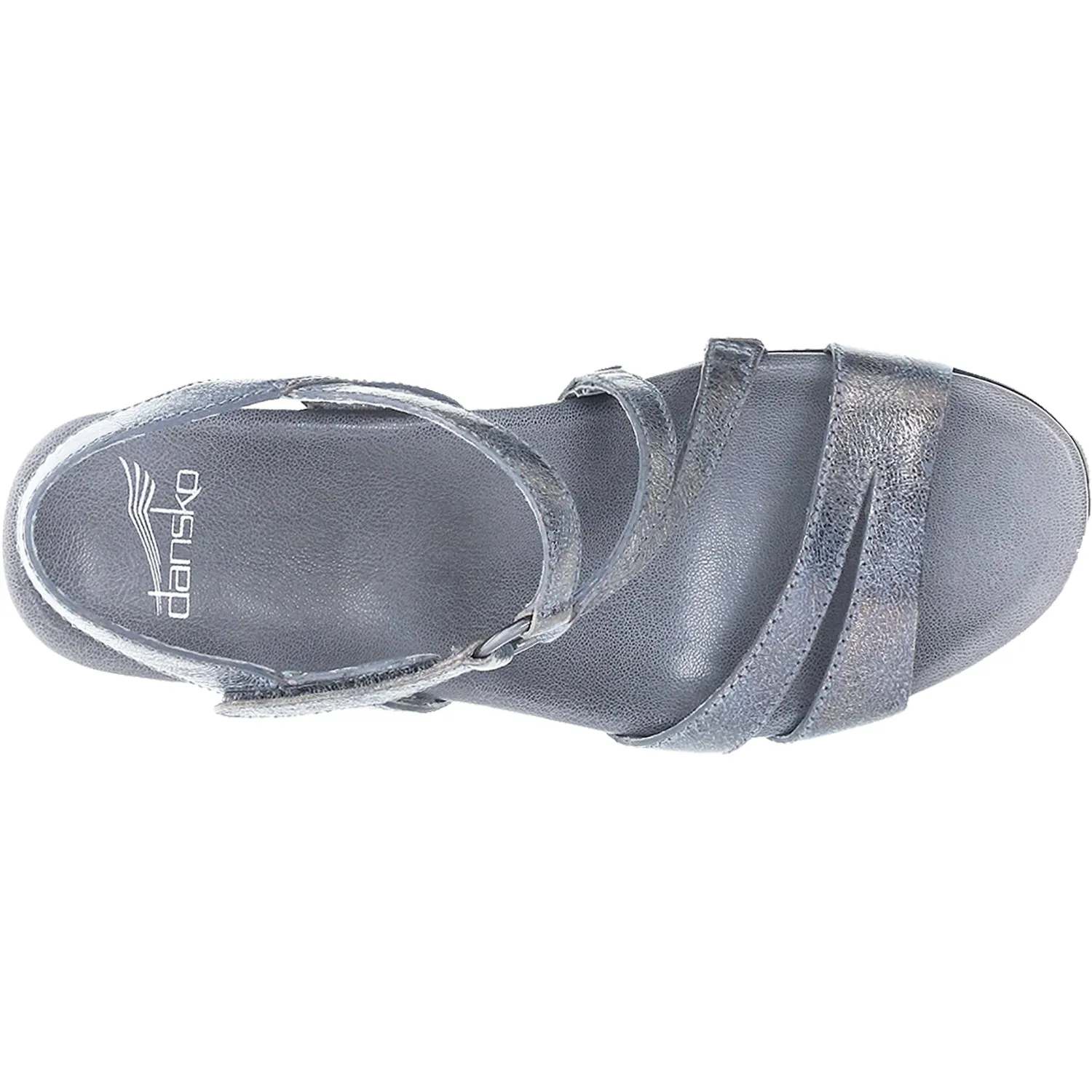 Women's Dansko Addyson Pewter Metallic Distressed Leather