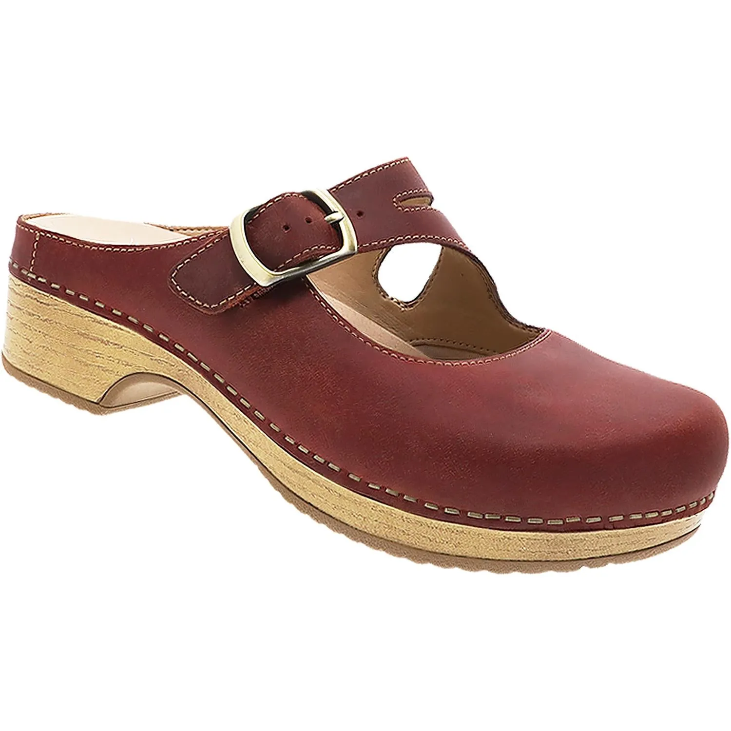 Women's Dansko Britney Red Oiled Pull Up Leather