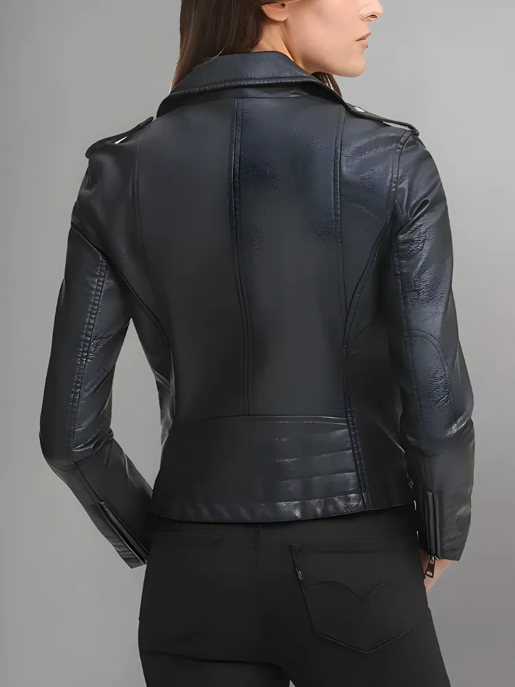 Women's Sheep Leather Classic Asymmetrical Motorcycle Jacket