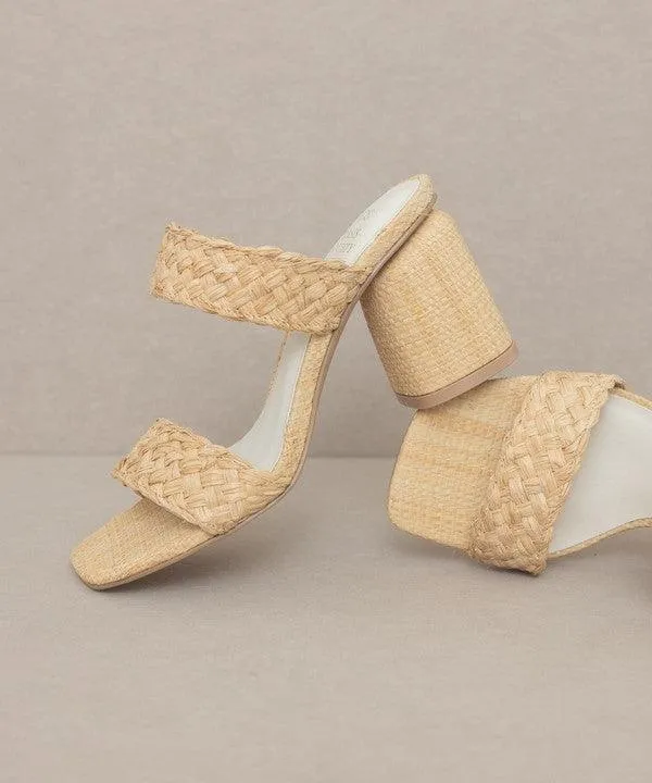 Womens Shoes Style No. Kayla - Raffia Sandal Heel