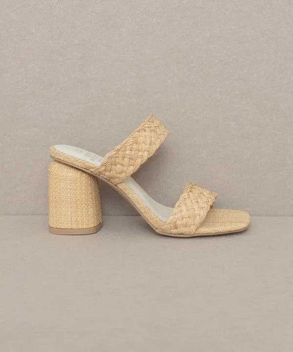 Womens Shoes Style No. Kayla - Raffia Sandal Heel