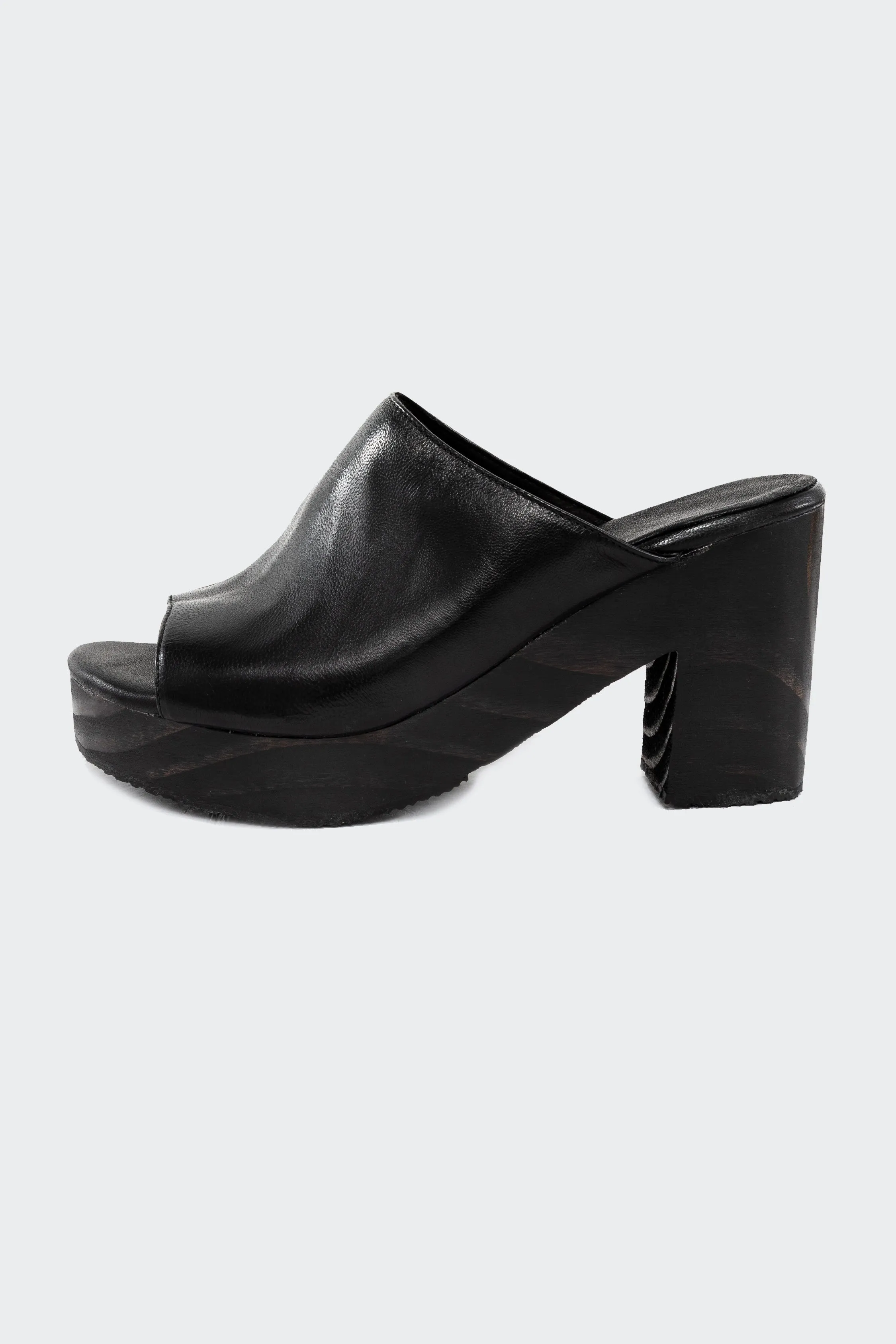 WOODSNDL05 - Leather Platform Mule