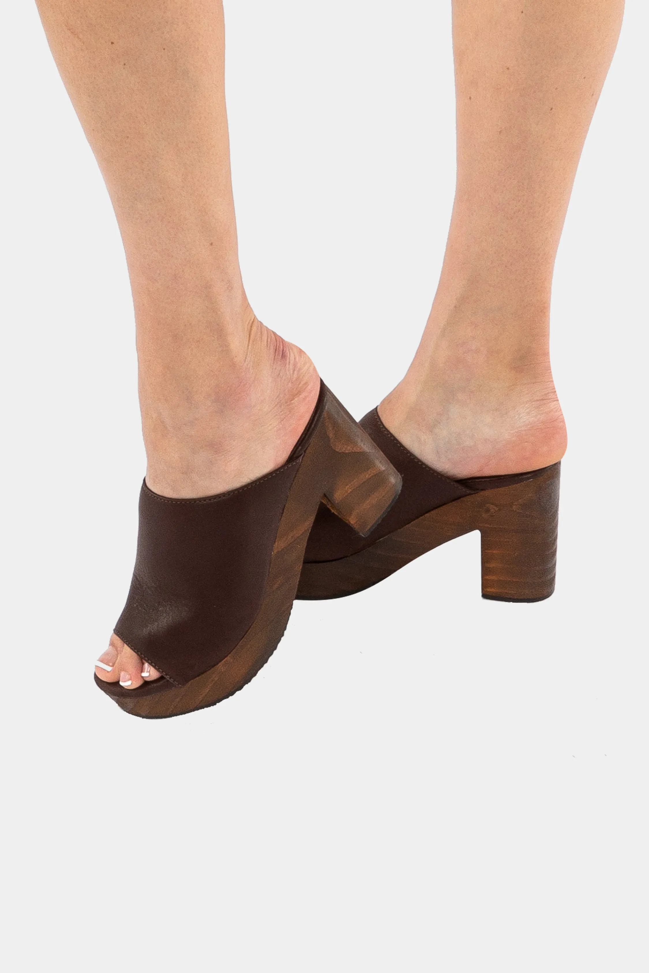 WOODSNDL05 - Leather Platform Mule