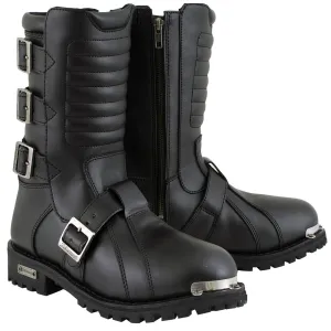 Xelement 1503 Men's Executioner Black Premium Leather Motorcycle Riders Boots