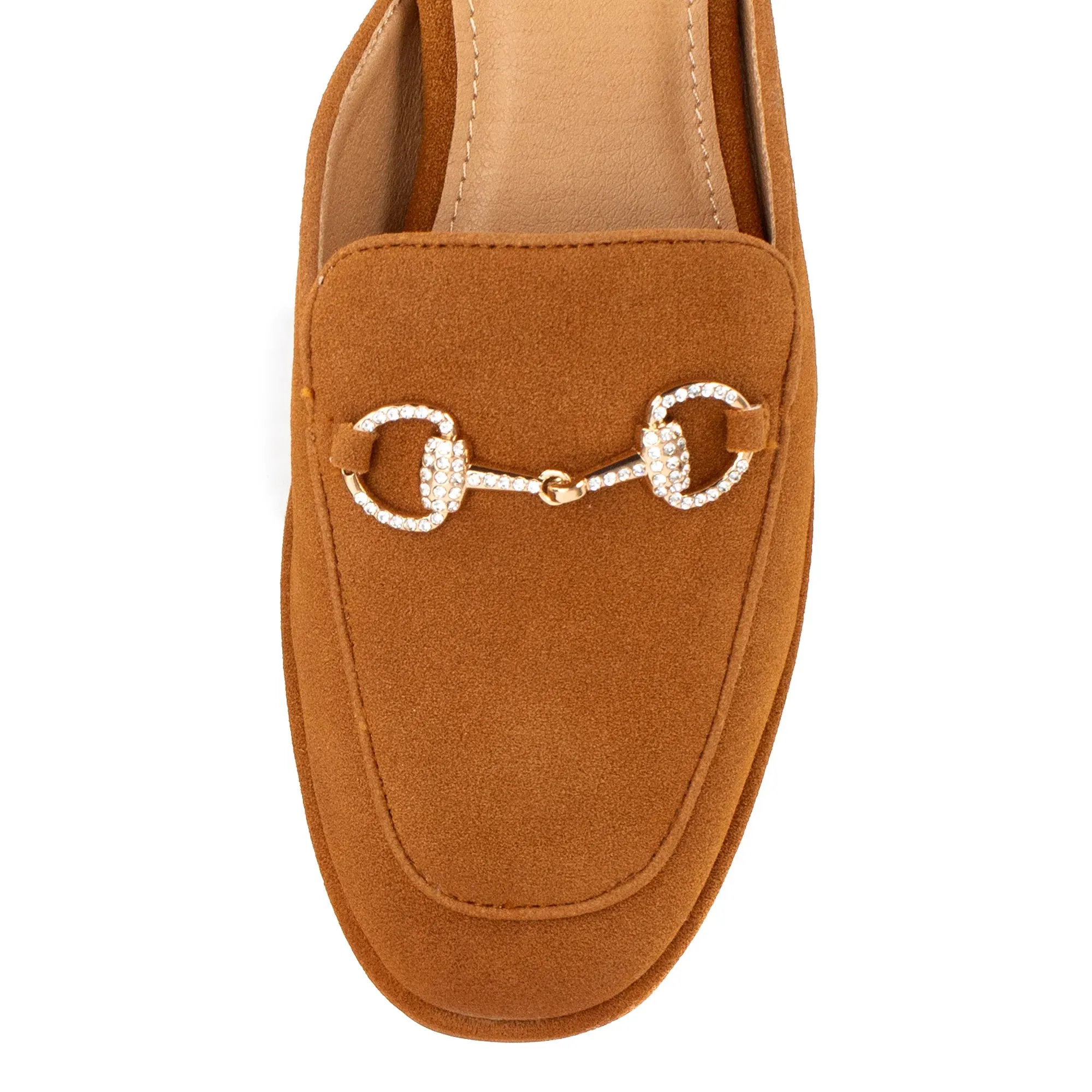 Yellow Box | Jolene Suede Loafer Mule in Tan